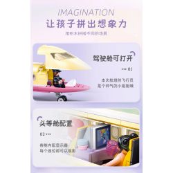 SLUBAN M38-B1166 B1166 1166 M38B1166 38-B1166 non  GIẤC MƠ HỒNG BẮT ĐẦU HÀNH TRÌNH KỲ NGHỈ TRÊN MÁY BAY bộ đồ chơi xếp lắp ráp ghép mô hình Girl HOLIDAY PLANE Con Gái 384 khối
