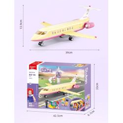 SLUBAN M38-B1166 B1166 1166 M38B1166 38-B1166 non  GIẤC MƠ HỒNG BẮT ĐẦU HÀNH TRÌNH KỲ NGHỈ TRÊN MÁY BAY bộ đồ chơi xếp lắp ráp ghép mô hình Girl HOLIDAY PLANE Con Gái 384 khối