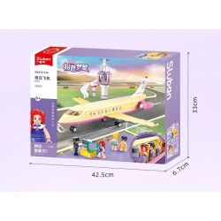 SLUBAN M38-B1166 B1166 1166 M38B1166 38-B1166 non  GIẤC MƠ HỒNG BẮT ĐẦU HÀNH TRÌNH KỲ NGHỈ TRÊN MÁY BAY bộ đồ chơi xếp lắp ráp ghép mô hình Girl HOLIDAY PLANE Con Gái 384 khối