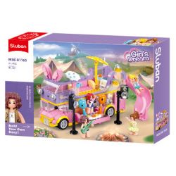 SLUBAN M38-B1165 B1165 1165 M38B1165 38-B1165 non  GIẤC MƠ HỒNG BỮA TIỆC CẮM TRẠI TRÊN XE BUÝT BUNNY bộ đồ chơi xếp lắp ráp ghép mô hình Girl BUS CONCERT Con Gái 412 khối