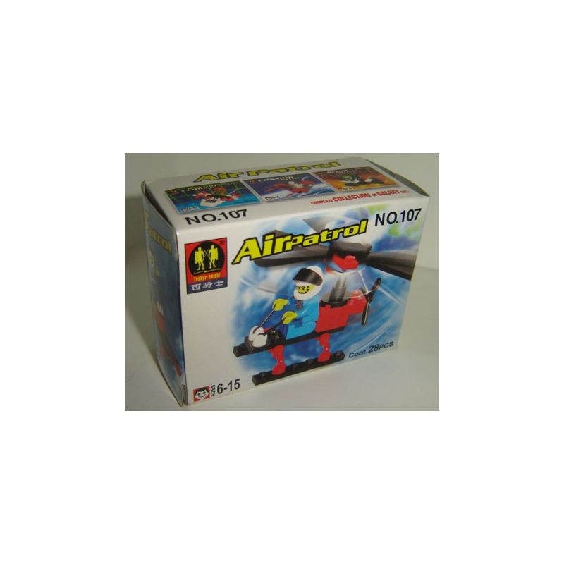 ZEPHYR KNIGHT 107 non  TUẦN TRA TRÊN KHÔNG bộ đồ chơi xếp lắp ráp ghép mô hình City AIR PATROL Thành Phố 28 khối