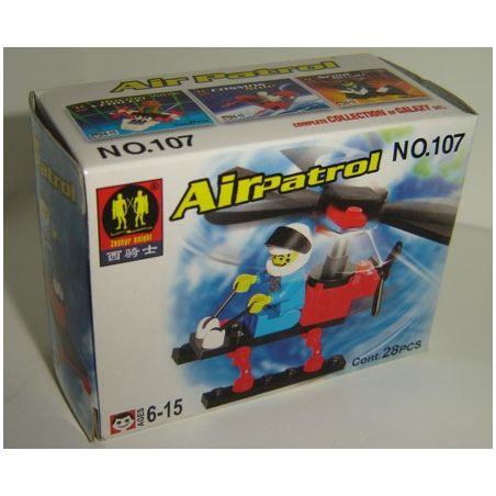 ZEPHYR KNIGHT 107 non  TUẦN TRA TRÊN KHÔNG bộ đồ chơi xếp lắp ráp ghép mô hình City AIR PATROL Thành Phố 28 khối