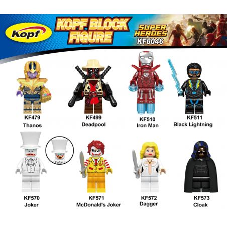 KOPF KF6046 6046 KF510 KF511 KF570 KF571 KF572 KF573 KF479 KF499 non  HÀNG TRĂM NGƯỜI 8 SIÊU ANH HÙNG bộ đồ chơi xếp lắp ráp ghép mô hình Marvel Super Heroes Siêu Anh Hùng Marvel
