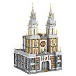 ZHEGAO 00967 non  BẮC KINH SHENGHE LANE NHÀ THỜ MỚI bộ đồ chơi xếp lắp ráp ghép mô hình Buildings 5373 khối