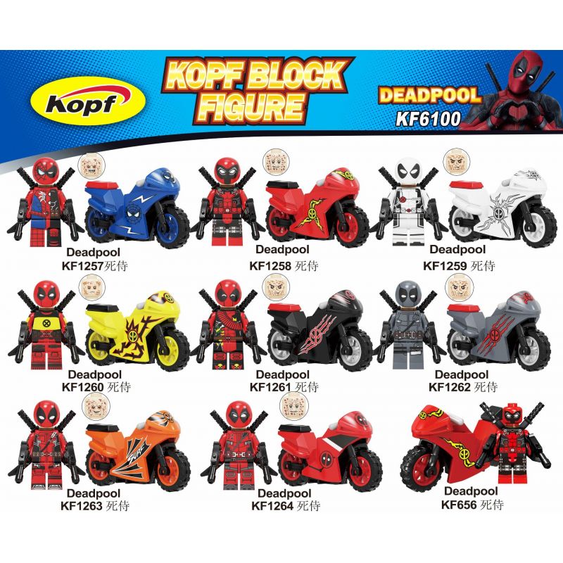 KOPF KF6100 6100 KF1257 1257 KF1258 1258 KF1259 1259 KF1260 1260 KF1261 1261 KF1262 1262 KF1263 1263 KF1264 1264 KF656 non  DEADPOOL. bộ đồ chơi xếp lắp ráp ghép mô hình Marvel Super Heroes Siêu Anh Hùng Marvel