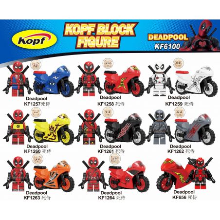 KOPF KF6100 6100 KF1257 1257 KF1258 1258 KF1259 1259 KF1260 1260 KF1261 1261 KF1262 1262 KF1263 1263 KF1264 1264 KF656 non  DEADPOOL. bộ đồ chơi xếp lắp ráp ghép mô hình Marvel Super Heroes Siêu Anh Hùng Marvel