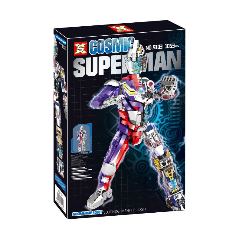 SX 9103 non  SIÊU NHÂN ANH HÙNG CYBORG bộ đồ chơi xếp lắp ráp ghép mô hình Movie & Game COSMIG SUPERMAN Phim Và Trò Chơi 1053 khối