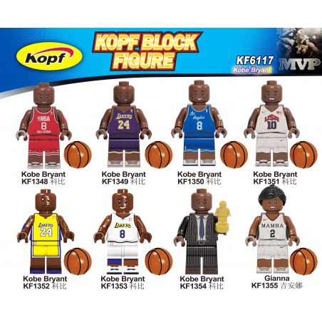 KOPF KF6117 6117 KF1348 1348 KF1349 1349 KF1350 1350 KF1351 1351 KF1352 1352 KF1353 1353 KF1354 1354 KF1355 1355 non  CON NGƯỜI 8 KOBE BRYANT bộ đồ chơi xếp lắp ráp ghép mô hình Sports Thể Thao