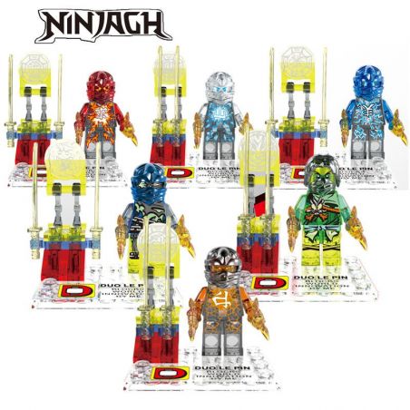 DUO LE PIN DLP9010 9010 non  CRYSTAL PHANTOM NINJA MINIFIGURES 6 LOẠI bộ đồ chơi xếp lắp ráp ghép mô hình The  Ninjago Movie Ninja Lốc Xoáy