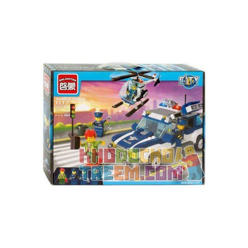 QMAN ENLIGHTEN KEEPPLEY 1117 non  CẢNH SÁT PHỐI HỢP TRUY BẮT TỘI PHẠM bộ đồ chơi xếp lắp ráp ghép mô hình City HIGHWAY PURSUIT Thành Phố 394 khối