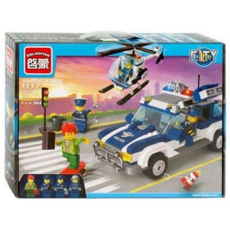 QMAN ENLIGHTEN KEEPPLEY 1117 non  CẢNH SÁT PHỐI HỢP TRUY BẮT TỘI PHẠM bộ đồ chơi xếp lắp ráp ghép mô hình City HIGHWAY PURSUIT Thành Phố 394 khối