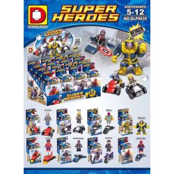 DUO LE PIN DLP9035 9035 non  ANH HÙNG SIÊU 8. bộ đồ chơi xếp lắp ráp ghép mô hình Super Heroes Siêu Nhân Anh Hùng