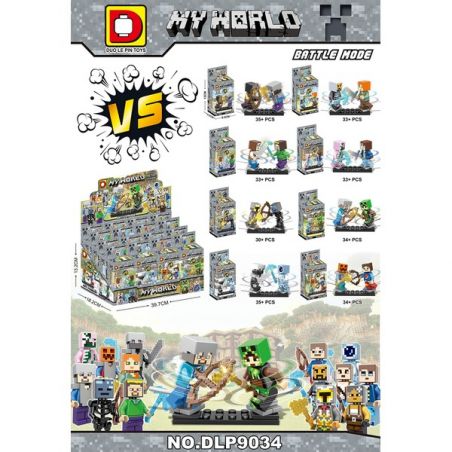 DUO LE PIN DLP9034 9034 non  THẾ GIỚI CỦA TÔI LÀ 8 bộ đồ chơi xếp lắp ráp ghép mô hình Minecraft Game Xây Dựng