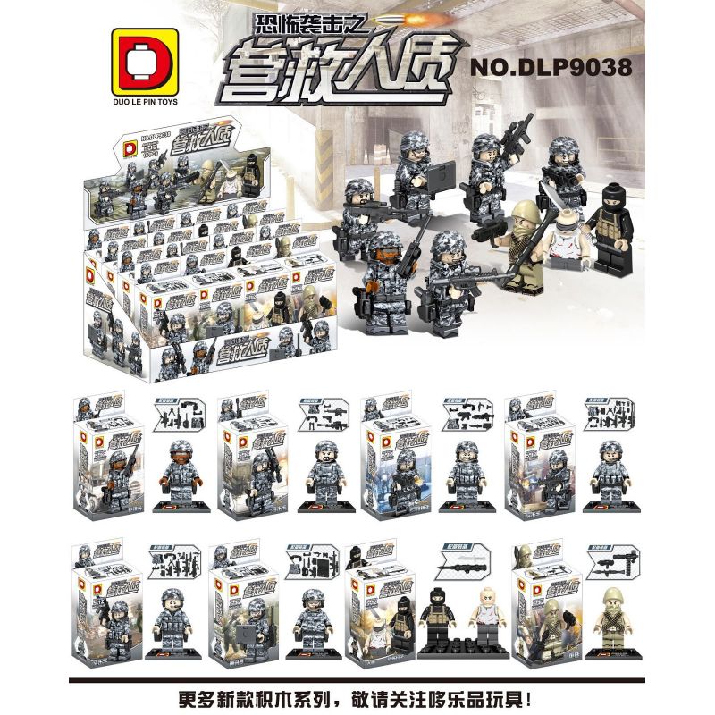 DUO LE PIN DLP9038 9038 non  KẺ TẤN CÔNG KINH DỊ CỨU HỘ CON TIN bộ đồ chơi xếp lắp ráp ghép mô hình Military Army Quân Sự Bộ Đội