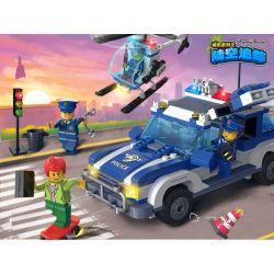 QMAN ENLIGHTEN KEEPPLEY 1117 non  CẢNH SÁT PHỐI HỢP TRUY BẮT TỘI PHẠM bộ đồ chơi xếp lắp ráp ghép mô hình City HIGHWAY PURSUIT Thành Phố 394 khối