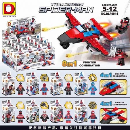 DUO LE PIN DLP9044 9044 non  NGƯỜI NHỆN 8 bộ đồ chơi xếp lắp ráp ghép mô hình Marvel Super Heroes Siêu Anh Hùng Marvel