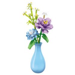 ZHEGAO 622007 non  TRÁI TIM MƠ HỒ bộ đồ chơi xếp lắp ráp ghép mô hình Flowers BOUGHT Hoa 257 khối