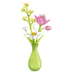 ZHEGAO 622006 non  NHỊP TIM LÃNG MẠN bộ đồ chơi xếp lắp ráp ghép mô hình Flowers BOUGHT Hoa 229 khối