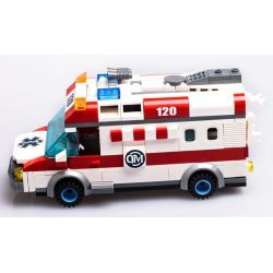 QMAN ENLIGHTEN KEEPPLEY 1118 non  XE CẤP CỨU NGƯỜI TAI NẠN MÔ TÔ bộ đồ chơi xếp lắp ráp ghép mô hình City EMERGENCY TREATMENT Thành Phố 328 khối