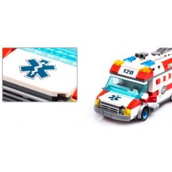QMAN ENLIGHTEN KEEPPLEY 1118 non  XE CẤP CỨU NGƯỜI TAI NẠN MÔ TÔ bộ đồ chơi xếp lắp ráp ghép mô hình City EMERGENCY TREATMENT Thành Phố 328 khối