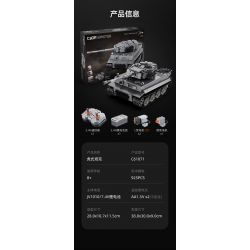 DOUBLEE CADA C61071 61071 non  TIGER TANK 1:35. tỷ lệ 1:35 bộ đồ chơi xếp lắp ráp ghép mô hình Military Army SD.KFZ. 181 TIGER TANK Quân Sự Bộ Đội 925 khối