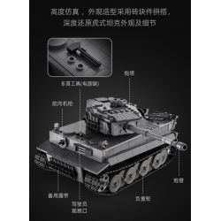 DOUBLEE CADA C61071 61071 non  TIGER TANK 1:35. tỷ lệ 1:35 bộ đồ chơi xếp lắp ráp ghép mô hình Military Army SD.KFZ. 181 TIGER TANK Quân Sự Bộ Đội 925 khối
