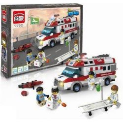 QMAN ENLIGHTEN KEEPPLEY 1118 non  XE CẤP CỨU NGƯỜI TAI NẠN MÔ TÔ bộ đồ chơi xếp lắp ráp ghép mô hình City EMERGENCY TREATMENT Thành Phố 328 khối