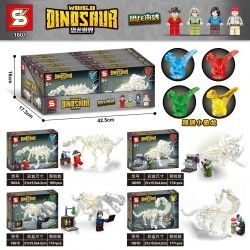 SHENG YUAN SY 1601A 1601B 1601C 1601D non  SKELETON 4. bộ đồ chơi xếp lắp ráp ghép mô hình Jurassic World DINOSAUR WORLD Thế Giới Khủng Long 689 khối