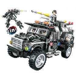 CAYI 1580 non  XE BỌC THÉP HỔ RĂNG KIẾM bộ đồ chơi xếp lắp ráp ghép mô hình Swat Special Force SABER TOOTH ARMORED VEHICLE Đặc Nhiệm 722 khối