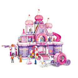 GUDI 30004 non  LÂU ĐÀI KẸO TRONG MƠ bộ đồ chơi xếp lắp ráp ghép mô hình PRINCESS CANDY FANTASY CASTLE 976 khối