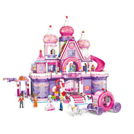 GUDI 30004 non  LÂU ĐÀI KẸO TRONG MƠ bộ đồ chơi xếp lắp ráp ghép mô hình PRINCESS CANDY FANTASY CASTLE 976 khối