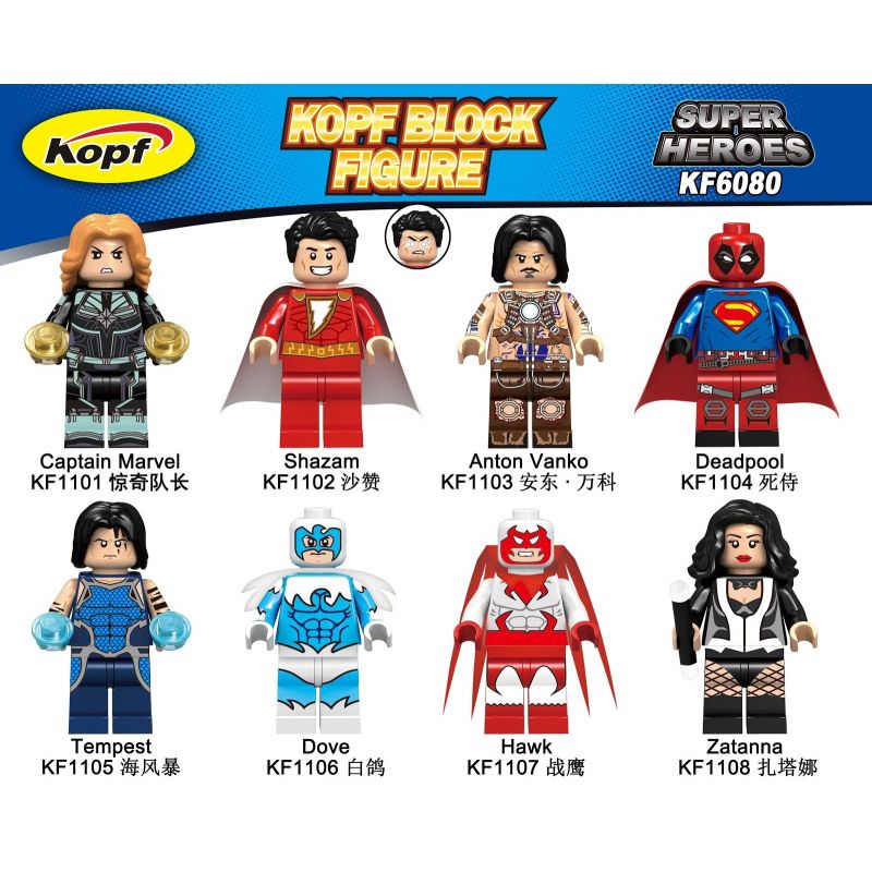 KOPF KF6080 6080 KF1101 1101 KF1102 1102 KF1103 1103 KF1104 1104 KF1105 1105 KF1106 1106 KF1107 1107 KF1108 1108 non  HÀNG TRĂM NGƯỜI 8 SIÊU ANH HÙNG bộ đồ chơi xếp lắp ráp ghép mô hình Super Heroes Siêu Nhân Anh Hùng