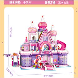 GUDI 30004 non  LÂU ĐÀI KẸO TRONG MƠ bộ đồ chơi xếp lắp ráp ghép mô hình PRINCESS CANDY FANTASY CASTLE 976 khối