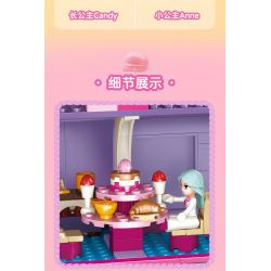 GUDI 30004 non  LÂU ĐÀI KẸO TRONG MƠ bộ đồ chơi xếp lắp ráp ghép mô hình PRINCESS CANDY FANTASY CASTLE 976 khối