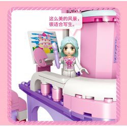 GUDI 30004 non  LÂU ĐÀI KẸO TRONG MƠ bộ đồ chơi xếp lắp ráp ghép mô hình PRINCESS CANDY FANTASY CASTLE 976 khối