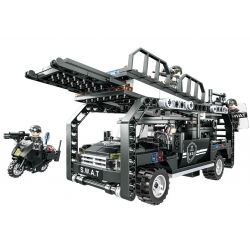 CAYI 1578 non  XE ĐẠP LEO NÚI bộ đồ chơi xếp lắp ráp ghép mô hình Swat Special Force CLIMBING CAR Đặc Nhiệm 516 khối