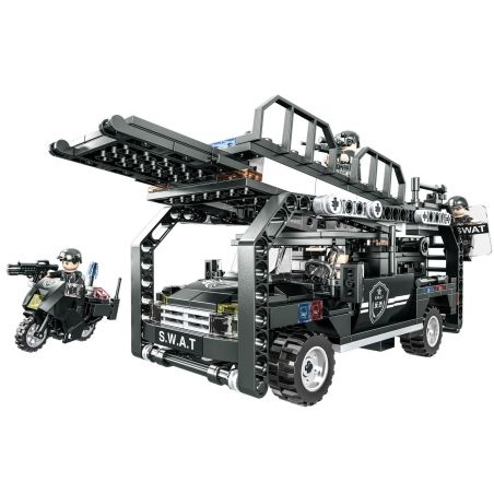 CAYI 1578 non  XE ĐẠP LEO NÚI bộ đồ chơi xếp lắp ráp ghép mô hình Swat Special Force CLIMBING CAR Đặc Nhiệm 516 khối