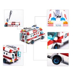 QMAN ENLIGHTEN KEEPPLEY 1118 non  XE CẤP CỨU NGƯỜI TAI NẠN MÔ TÔ bộ đồ chơi xếp lắp ráp ghép mô hình City EMERGENCY TREATMENT Thành Phố 328 khối