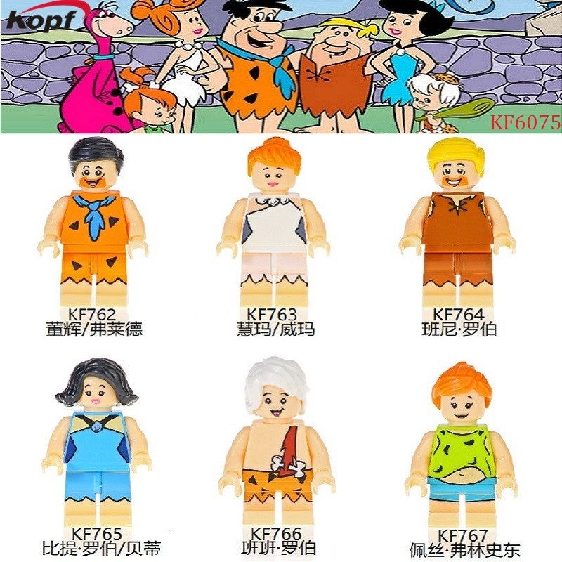 KOPF KF6075 6075 KF762 KF763 KF764 KF765 KF766 KF767 non  VIÊN ĐÁ LỬA bộ đồ chơi xếp lắp ráp ghép mô hình Collectable Minifigures THE FLINTSTONES Búp Bê Sưu Tầm
