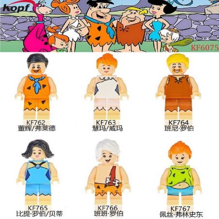 KOPF KF6075 6075 KF762 KF763 KF764 KF765 KF766 KF767 non  VIÊN ĐÁ LỬA bộ đồ chơi xếp lắp ráp ghép mô hình Collectable Minifigures THE FLINTSTONES Búp Bê Sưu Tầm