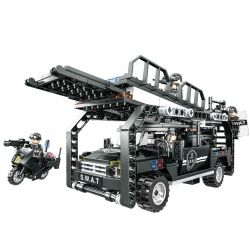 CAYI 1578 non  XE ĐẠP LEO NÚI bộ đồ chơi xếp lắp ráp ghép mô hình Swat Special Force CLIMBING CAR Đặc Nhiệm 516 khối