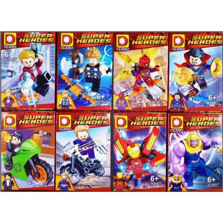 DUO LE PIN DLP9077 9077 non  NHỮNG NGƯỜI BÁO THÙ bộ đồ chơi xếp lắp ráp ghép mô hình Marvel Super Heroes Siêu Anh Hùng Marvel