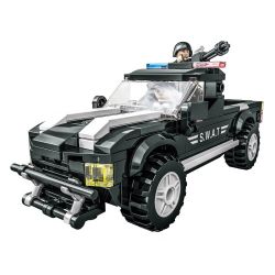 CAYI 1573 non  CẢNH SÁT ĐÓN bộ đồ chơi xếp lắp ráp ghép mô hình Swat Special Force POLICE PICKUP Đặc Nhiệm 190 khối