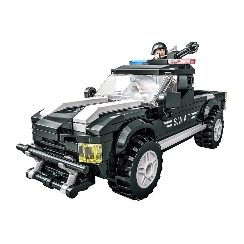 CAYI 1573 non  CẢNH SÁT ĐÓN bộ đồ chơi xếp lắp ráp ghép mô hình Swat Special Force POLICE PICKUP Đặc Nhiệm 190 khối
