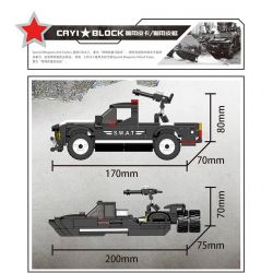 CAYI 1573 non  CẢNH SÁT ĐÓN bộ đồ chơi xếp lắp ráp ghép mô hình Swat Special Force POLICE PICKUP Đặc Nhiệm 190 khối