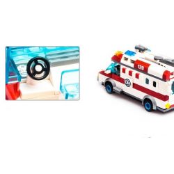 QMAN ENLIGHTEN KEEPPLEY 1118 non  XE CẤP CỨU NGƯỜI TAI NẠN MÔ TÔ bộ đồ chơi xếp lắp ráp ghép mô hình City EMERGENCY TREATMENT Thành Phố 328 khối