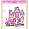 GUDI 30003 non  NGÔI NHÀ KẸO NGỌT NGÀO bộ đồ chơi xếp lắp ráp ghép mô hình PRINCESS CANDY SWEETHEART HOUSE 449 khối