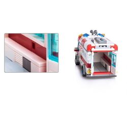 QMAN ENLIGHTEN KEEPPLEY 1118 non  XE CẤP CỨU NGƯỜI TAI NẠN MÔ TÔ bộ đồ chơi xếp lắp ráp ghép mô hình City EMERGENCY TREATMENT Thành Phố 328 khối