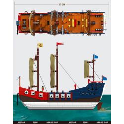 JIESTAR 58001 non  THIẾT GIÁP HẠM TRUNG QUỐC bộ đồ chơi xếp lắp ráp ghép mô hình Creator Expert HEROS SHIP Chuyên Gia Sáng Tạo 921 khối