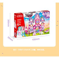 GUDI 30003 non  NGÔI NHÀ KẸO NGỌT NGÀO bộ đồ chơi xếp lắp ráp ghép mô hình PRINCESS CANDY SWEETHEART HOUSE 449 khối